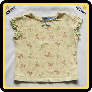 🌟4/$10🌟 Baby Crew Yellow Shirt w/ Butterflies